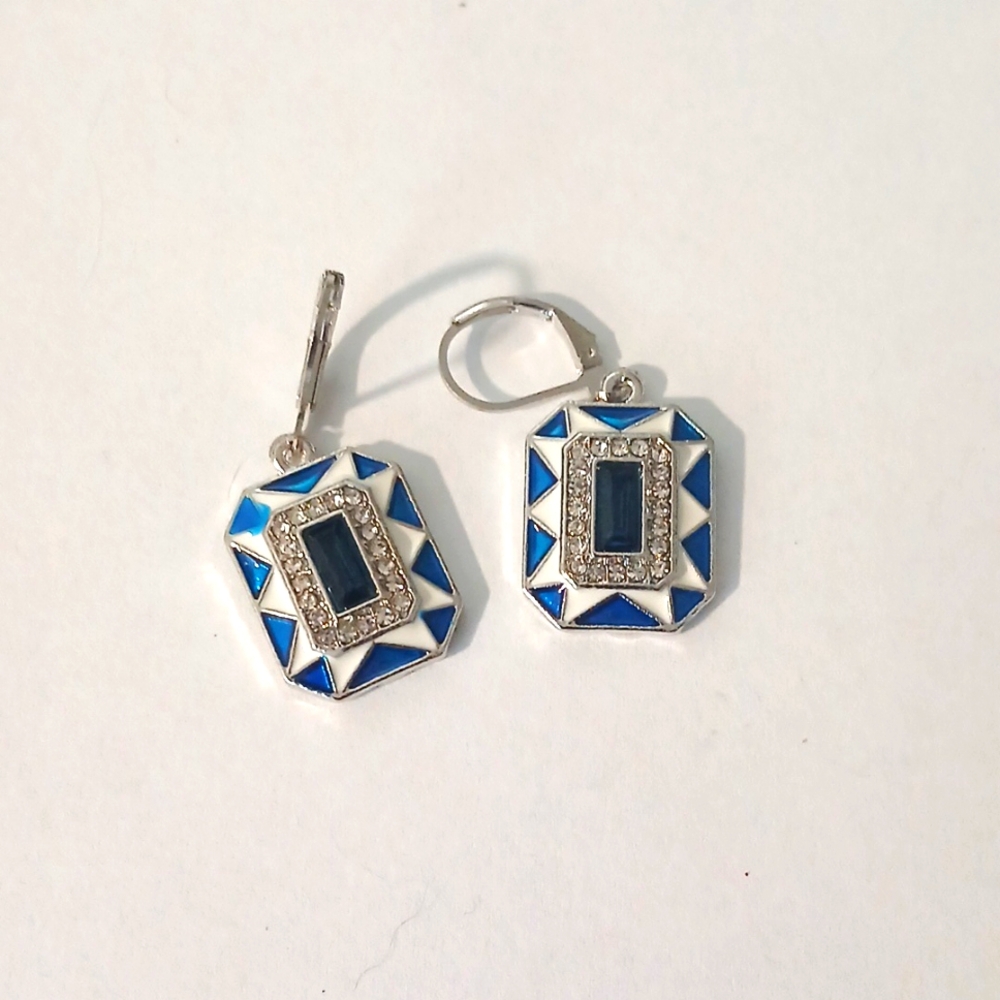 Trival silver tone earrings